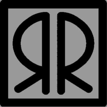 Roland Rainer Logo. Zwei R Rücken an Rücken
